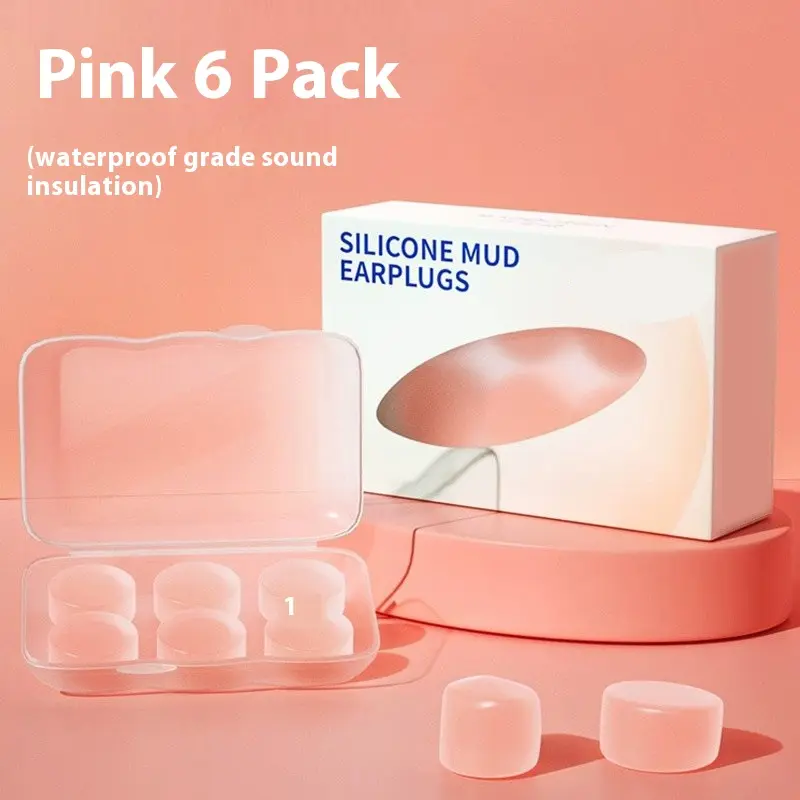 Silicone mud earplugs, swimming earplugs, professional waterproof, children's shower and hair washing tools, plastic silicone mud earplugs, sound insulation