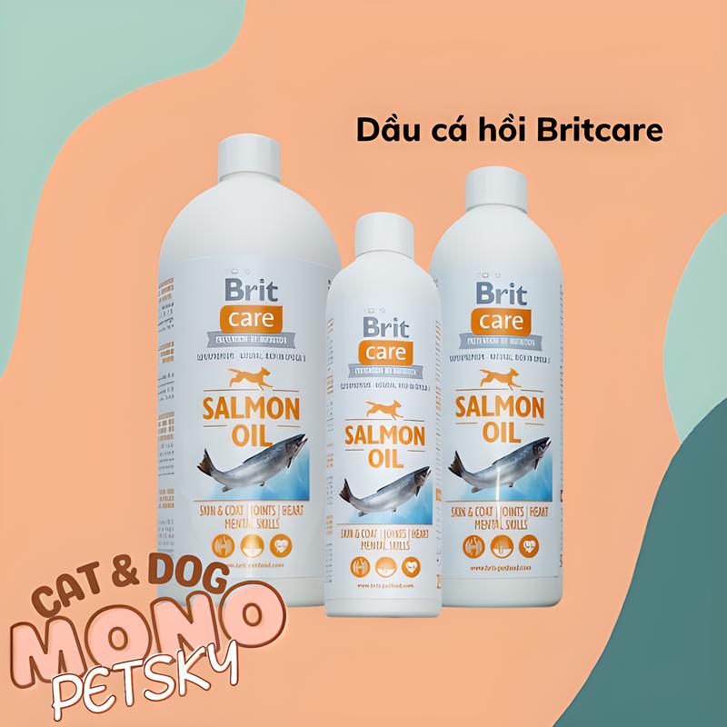 Dầu cá hồi Brit Care 50ml-100ml giảm cholesterol tóc dày bóng cho chó mèo