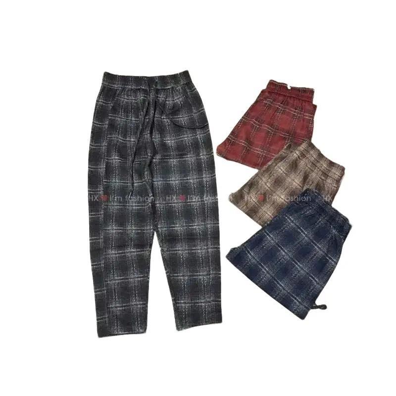Quần baggy chất mì dạ, quần kẻ caro ấm áp mùa đông cho nữ - Pants, Women Kem Nhung quần  nỉ