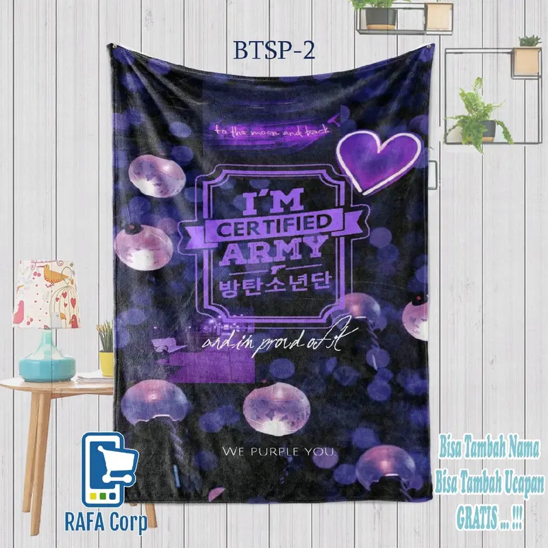 selimut ganteng -selimut BTS  -selimut BTS purple 4