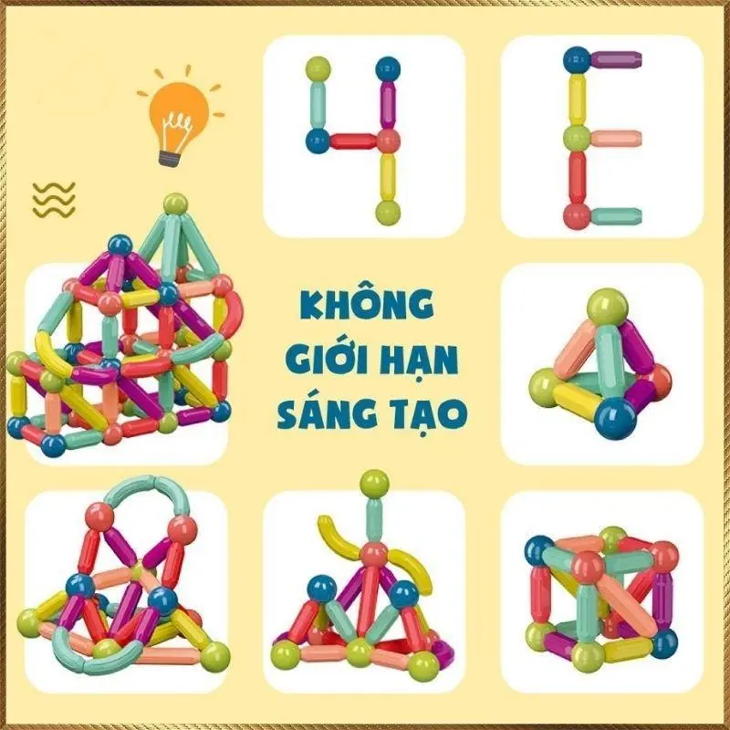 Đồ Chơi Lắp Ráp Nam Châm  Giáo Dục An Toàn, Thông Minh, Xoay 360 Độ - Ghép Hình, Voi Toy