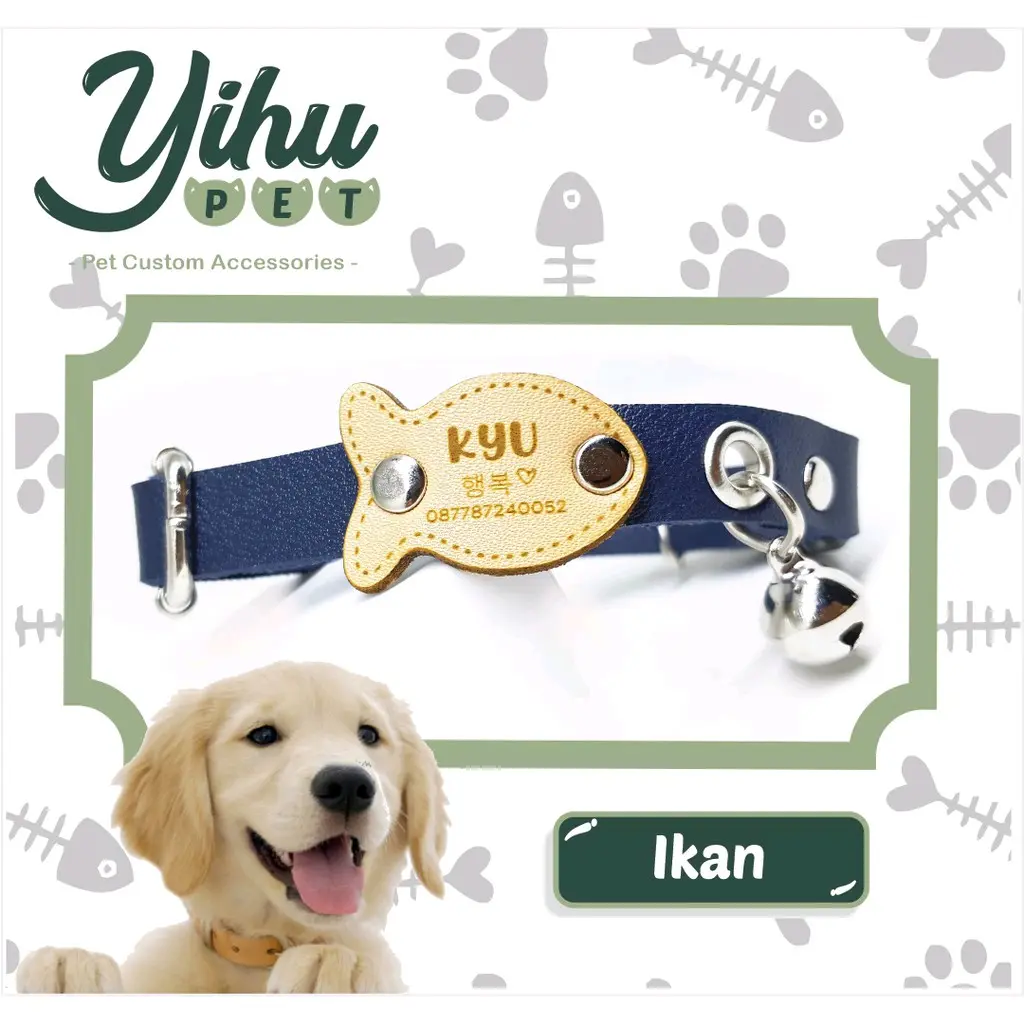CUSTOM NAMA Kalung Anjing Kucing