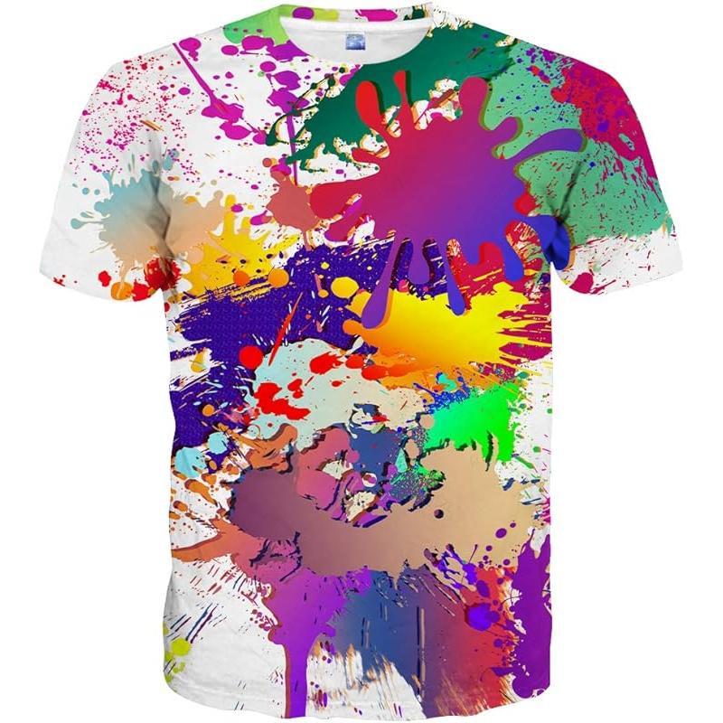 Áo Sơ Mi In 3D, Unisex, Họa Tiết Không Gian Đầy Màu Sắc, Áo Thun, Thích Hợp Cho Thanh Niên 7