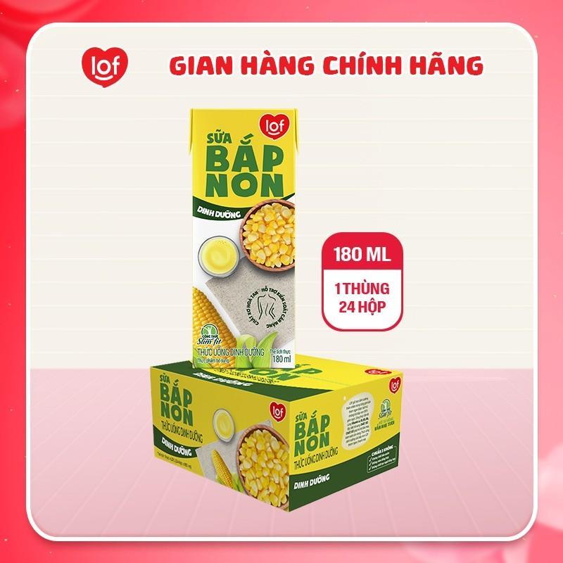  Sữa bắp non dinh dưỡng LOF thùng 24 hộp x 180ml 