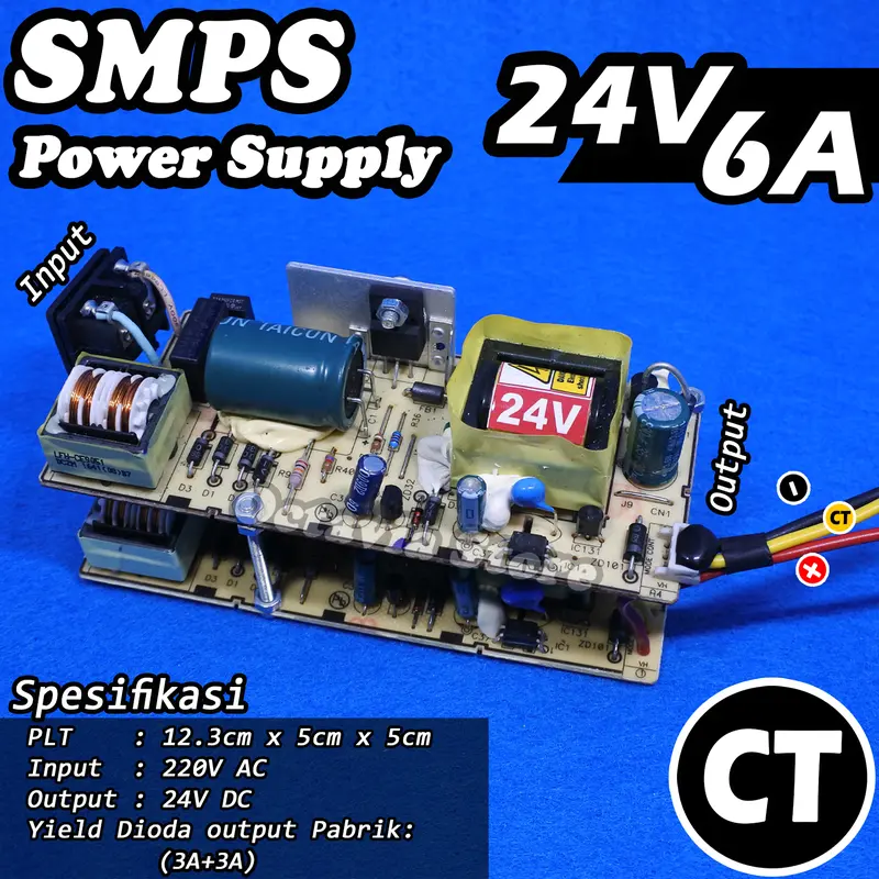 SMPS Adaptor Power Supply 24V 6A CT dan 24V 6A Non CT Cocok untuk Ampli Class D 1