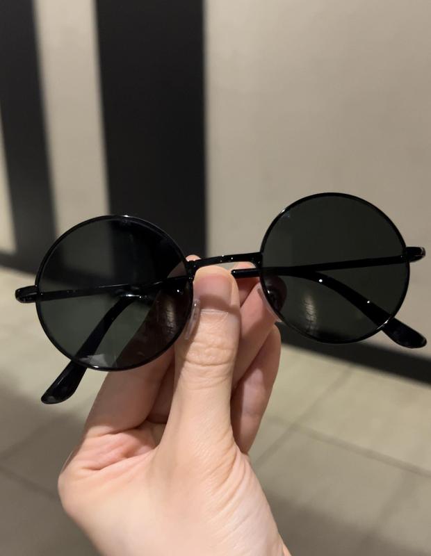  Kính râm Mắt tròn thầy bói tròng thủy tinh cao cấp 