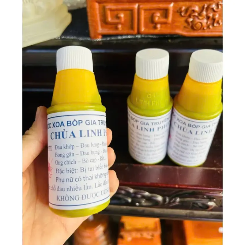 Dầu xoa bóp chai vàng Massage Dưỡng Body Body Oil dầu Dưỡng Ẩm Da 3