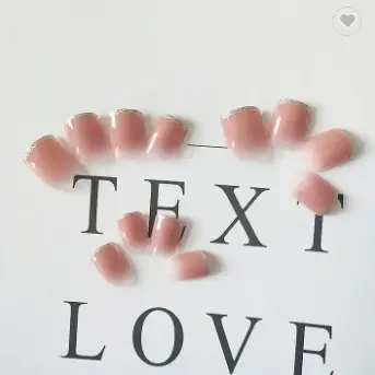 S-1172 Nude Peach Kuku Palsu / Fake Nail Free Lem Gel/Jelly dan Sticker Lucu 3