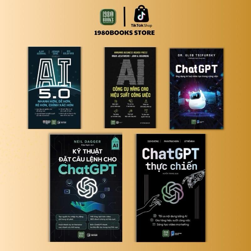 Combo 5 cuốn sách AI và ChatGPT: Chat GPT thực chiến + Chat GPT - Ứng dụng trí…