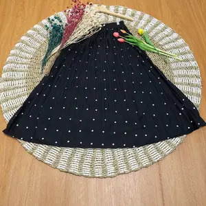 ROK PLISKET PANJANG MOTIF KOTAK BAHAN HYGET PREMIUM karet melar bawahan  nyaman  wanita  belah samping  cewek  kain  pendek  variasi Baju Katun Dewasa Santai Hitam Linen Putih