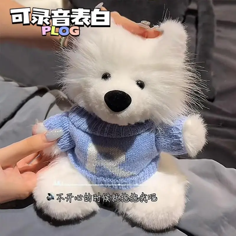 Búp Bê Nhồi Bông Chó Samoyed, Thủ Công Tự Làm, Vật Liệu Tự Làm, Túi Vật Liệu, Phong Cách Hoạt Hình, Búp Bê Cún chó Con Dễ Thương Thú Nhồi Bông Thú Bông Toy Đồ Chơi Phát Nhạc 0