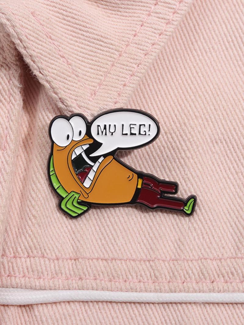 Product Introduction of Cartoon Fish Man Design Brooch, Cute Cartoon Brooch, Fashion Accessories for Men & Women, Creative MY LEG Badge for Daily Clothing Decor 3