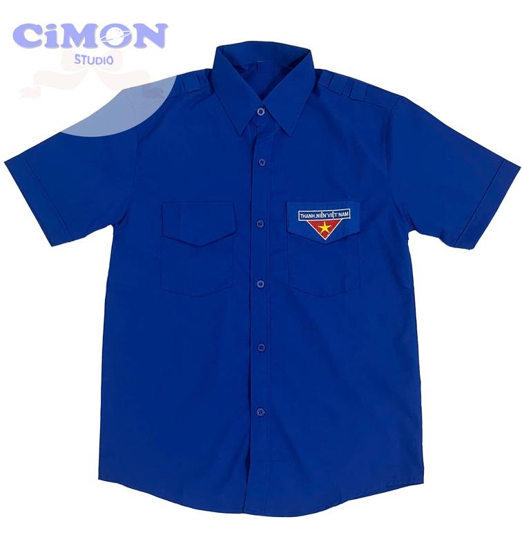 Áo đoàn nam tay ngắn, áo đoàn thanh niên thêu đủ size 4