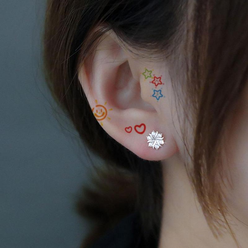 Product Introduction of Mini Tattoo Stickers Cartoon Tattoo Stickers Cute Set Stickers Earring Stickers Ear Waterproof Long-lasting Tattoo Stickers 25