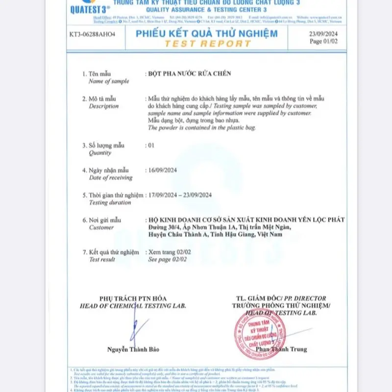Bột pha nước rửa chén 68, Tiết kiệm, làm sạch chén bát. Được kiểm định an toàn (Túi đỏ) 3