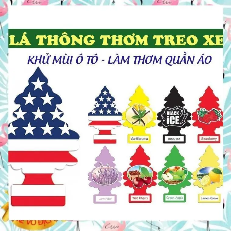 Cây Thông Thơm - Lá Thông Thơm Little Trees Sài Là Thơm - Treo Xe Ô Tô, Khử Mùi Quần Áo, Thay Thế Nước Hoa Xe Hơi - PKX Carduty
