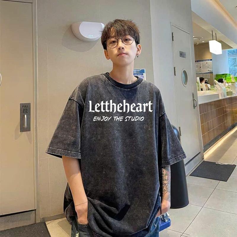 Áo Wash Thun Loang đen Lett / Áo Phông Loang wash 100% cotton Local brand basic form rộng - tay lỡ - unisex. Menswear Cổ Tròn 7