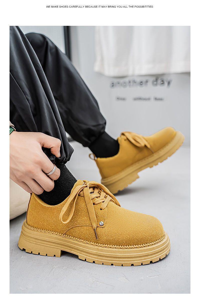 Product Introduction of Men's Shoes 2025 New Spring British Style Retro Low-top Work Boots Yellow Boots Men's Outdoor Sports Martin Boots Slipper 32