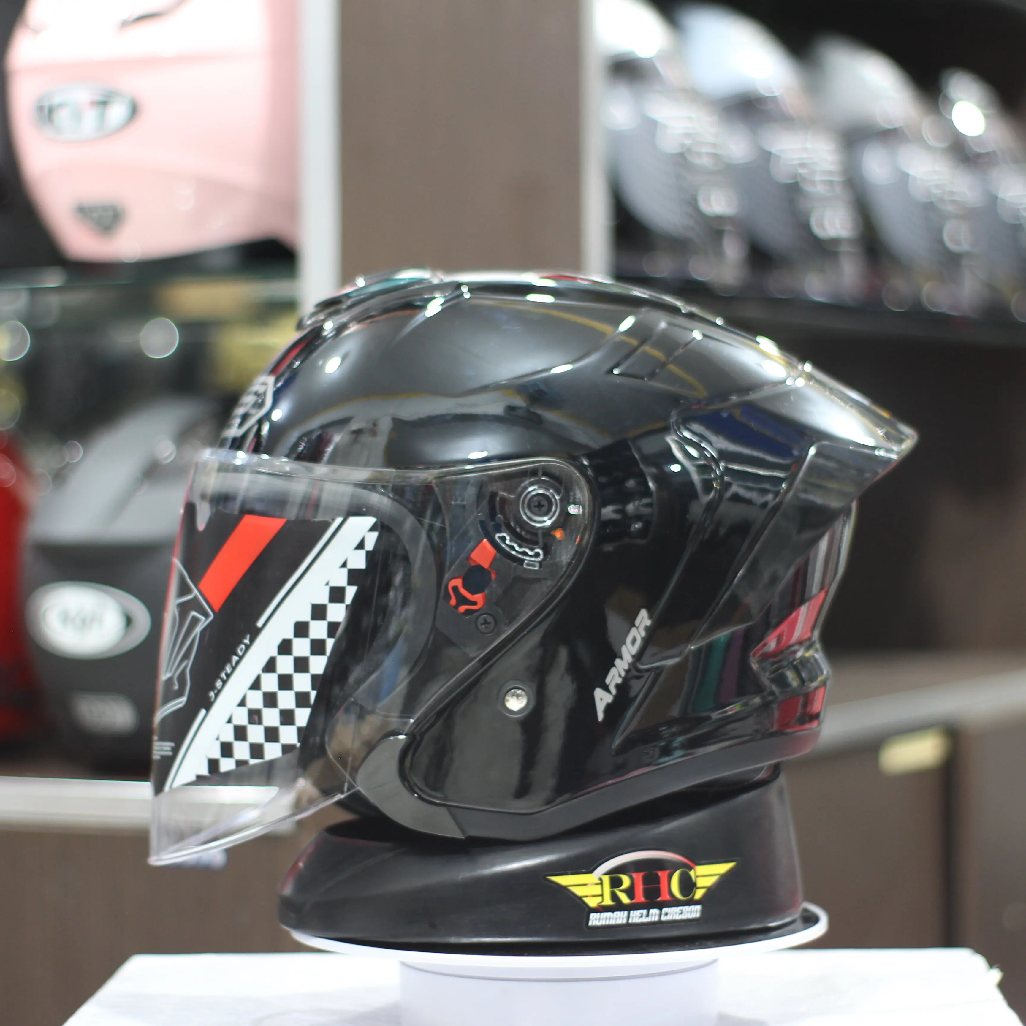 helm JS armor half face solid /polos, sudah Standard SNI, helm kekinian untuk pria dan wanita dewasa Helmet Motorcycle