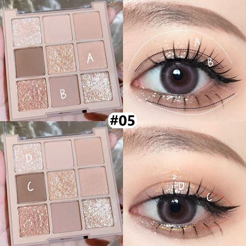 DIKALU 901 EYESHADOW HIGHLIGHTER 9 COLORS BLOOMING 6