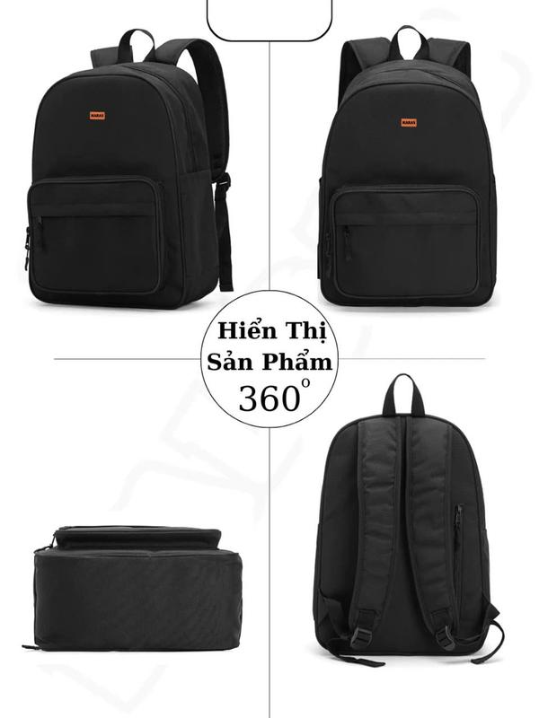 Balo Nam Nữ Thương Hiệu HARAS Kiểu Dáng Basic Đi Học Đi Chơi HR365 Đeo Vai Backpack 4