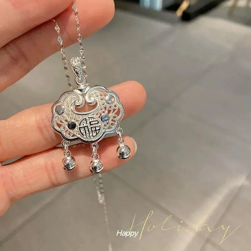 Vòng Cổ Khóa Hòa Bình, Dành Cho Nữ, Phong Cách Độc Đáo, Giá Cả Phải Chăng, Thiết Kế Rỗng Khóa Tuổi Thọ Em Bé, Quà Tặng Cho Sinh Nhật Bạn Bè