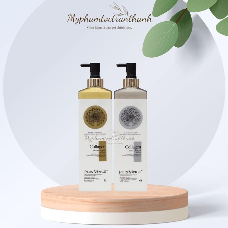 Cặp dầu gội xảđ Dưỡng Tóc collagen vinge plus 1000ml giữ màu, mềm mượt, cho tóc rụng, khô sơ, phục hồi, Gội Đầu
