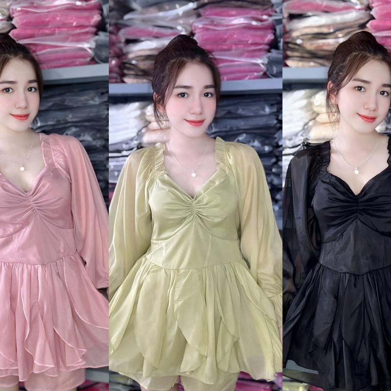 Bộ áo kèm quần chất voan tơ ánh kim By Nguyễn Thảo T52 Nữ Top