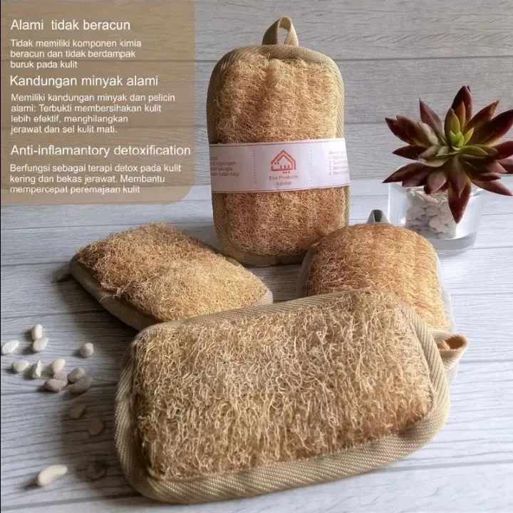 Loofah Sponge Bath // Shower Pad // Gambas Bulustru Oyong Alami Ukuran Bigsize Spons Mandi Sabun Plastik Spon 0