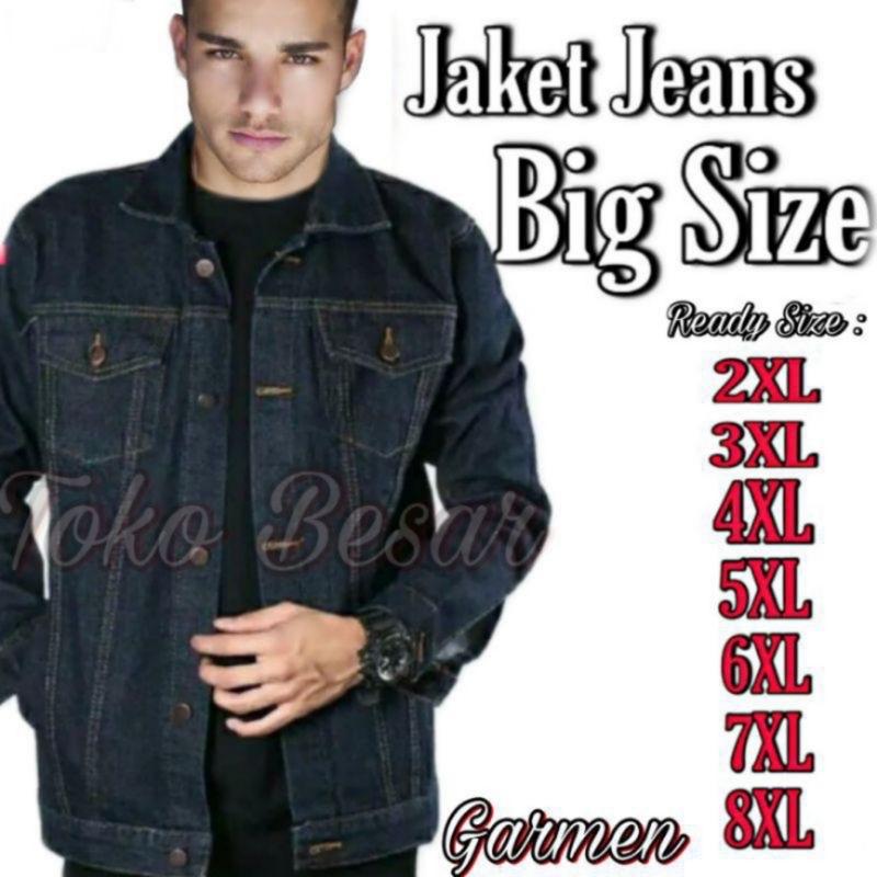 Jaket jeans jumbo big size pria wanita 3 XL 4 XL 5 XL 6 XLDenim 3