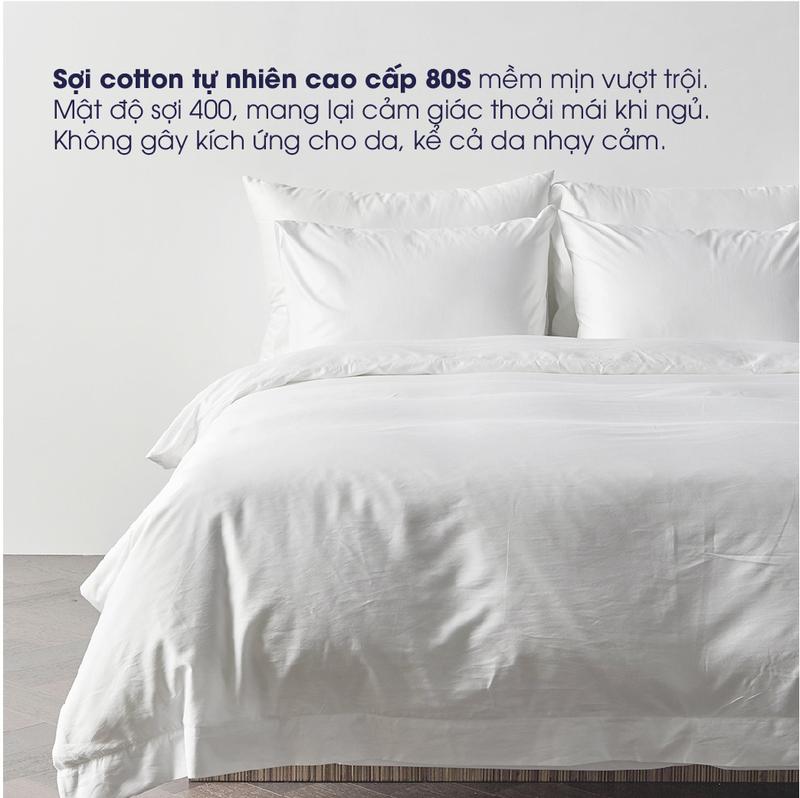Changmi Bedding Vỏ chăn Cotton lụa cao cấp 80S trắng trơn. Tiêu chuẩn khách sạn, resort 5 sao duvet 1