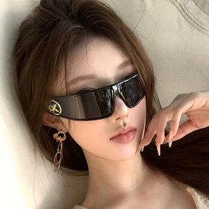 แว่นกันแดดแบบคาดศีรษะ ดีไซน์แฟชั่นและสวย สำหรับผู้หญิง สไตล์ไฮคาแนล ท็อป แว่นกันแดดแบบทูอินวัน