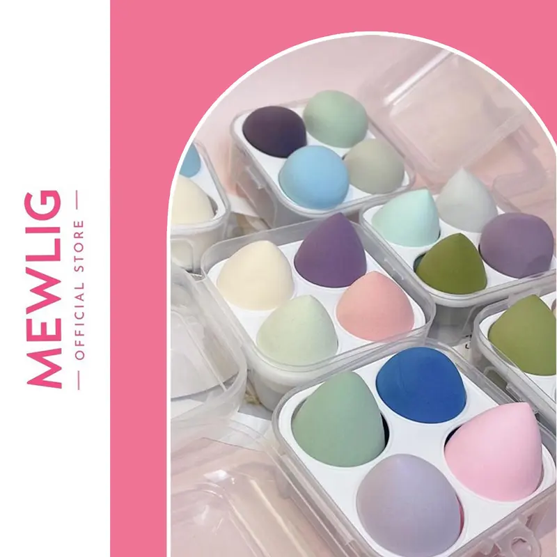Mút trang điểm 4 chiếc đựng hộp mix màu 4