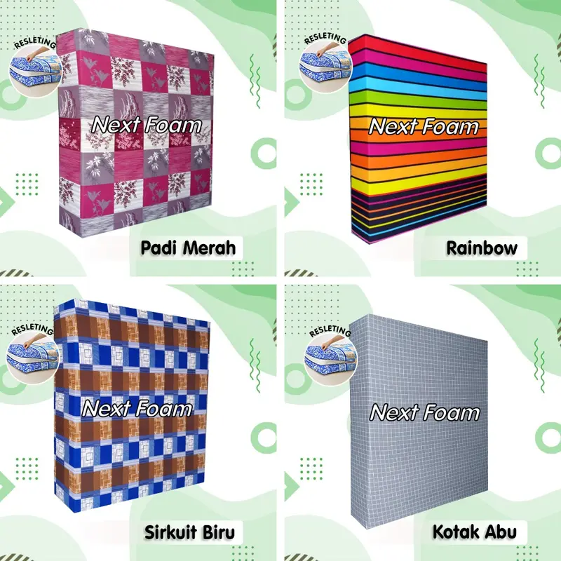 Sarung Kasur Busa Resleting Tebal 40 cm / Cover Kasur Busa Inoac / Sprei Resleting 1