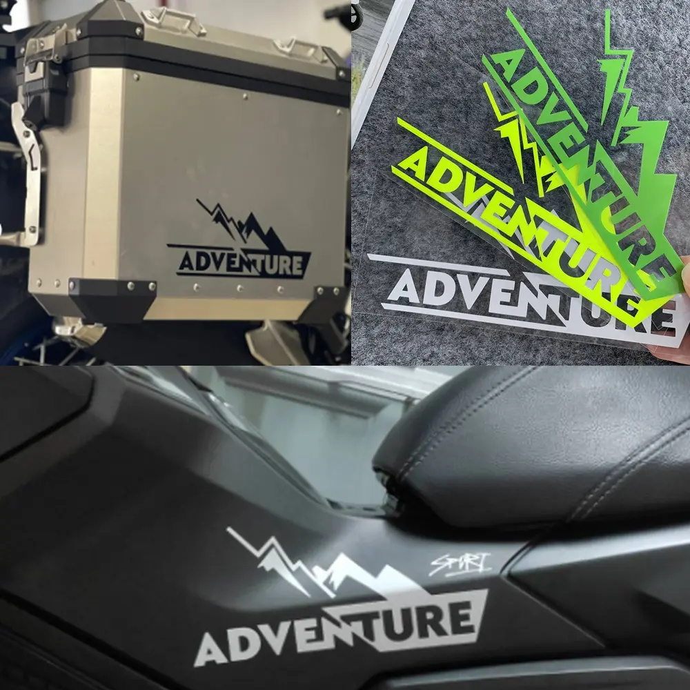 1PC Motorcycle Luggage Side Tail Top Aluminum Case Box Stickers ADV Adventure Decals