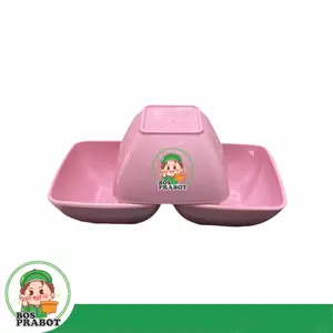 6 PCS MANGKOK SEMI MELAMIN KOTAK  / MANGKOK SEMI MELAMIN TEBAL / MANGKOK SOP MELAMIN SEMI / MANGKOK KOTAK LUCU UNIK / MANGKOK MIE