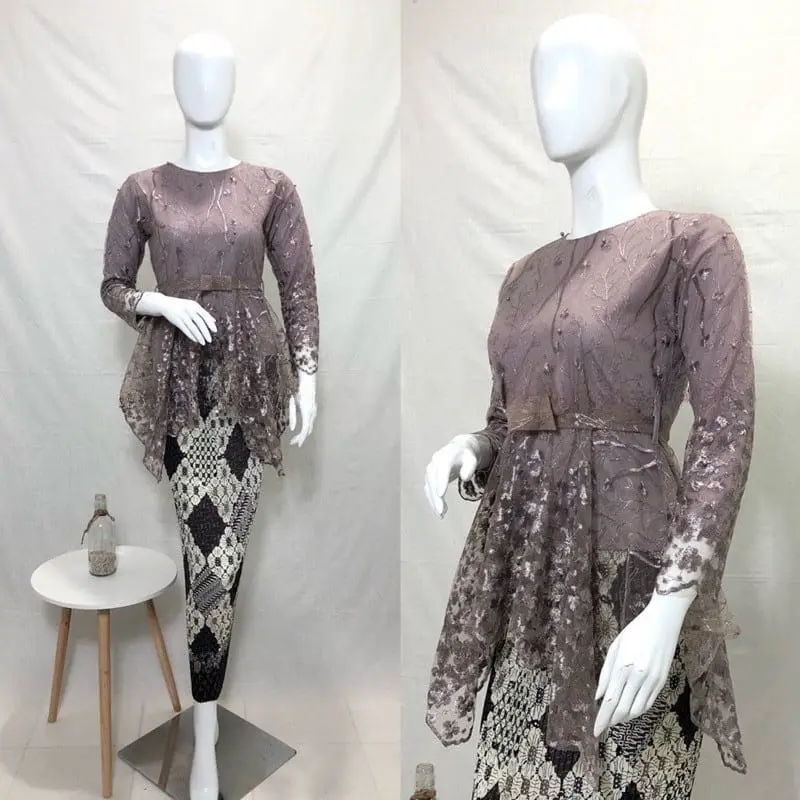 ZHAN.STORE - COD - Kebaya aurora pita gomez/ / Tunik Brokat / Kebaya Modern / Kebaya tile / Kebaya Favorite / Batik Couple/kebaya pesta/kebaya akad/kebaya wisuda/kebaya kondangan/kebaya modern/kebaya terlaris Baju Dress Wanita Setelan 4
