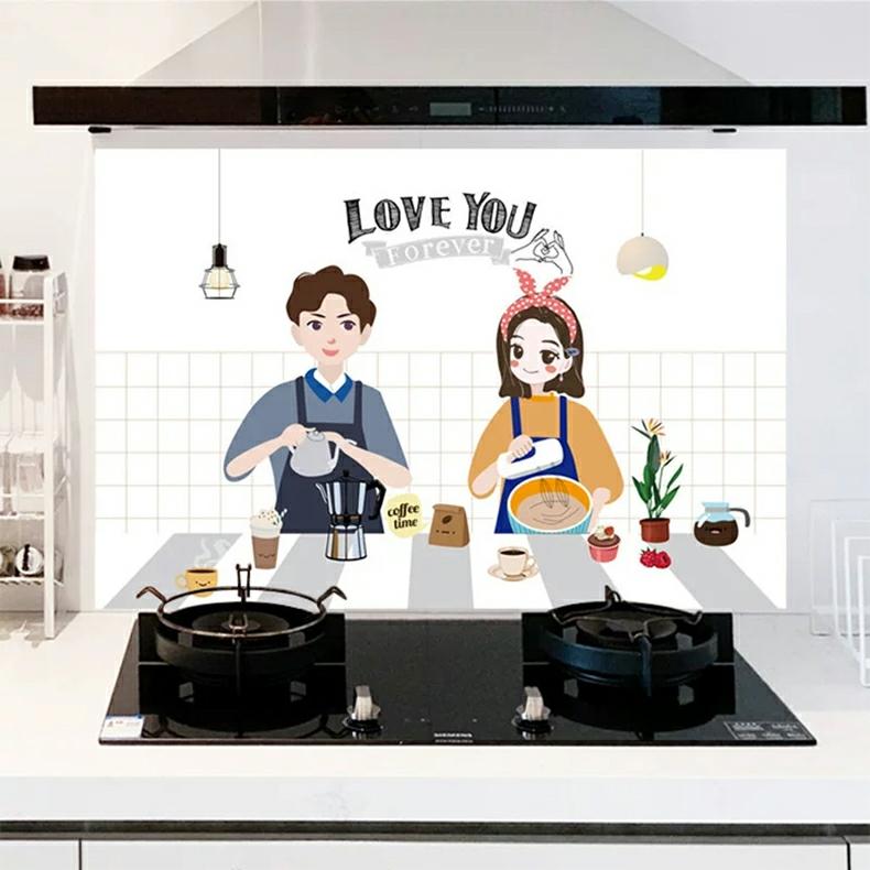 Tranh dán bếp chống dầu mỡ 60x90cm chịu nhiệt, giấy decal trang trí Decor Phòng bếp nhiều mẫu 8