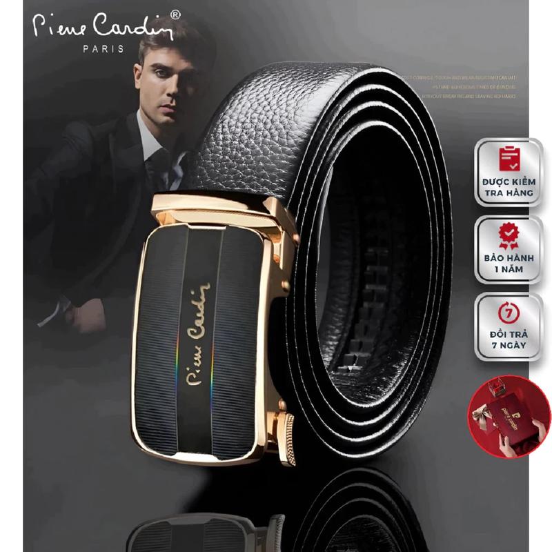 Thắt Lưng Nam Da Bò Thật Cao Cấp Hàng Hiệu Pierre Cardin Dây Nịt Nam Cao Cấp PD125 Hộp Gỗ Làm Quà Tặng Quà Biếu