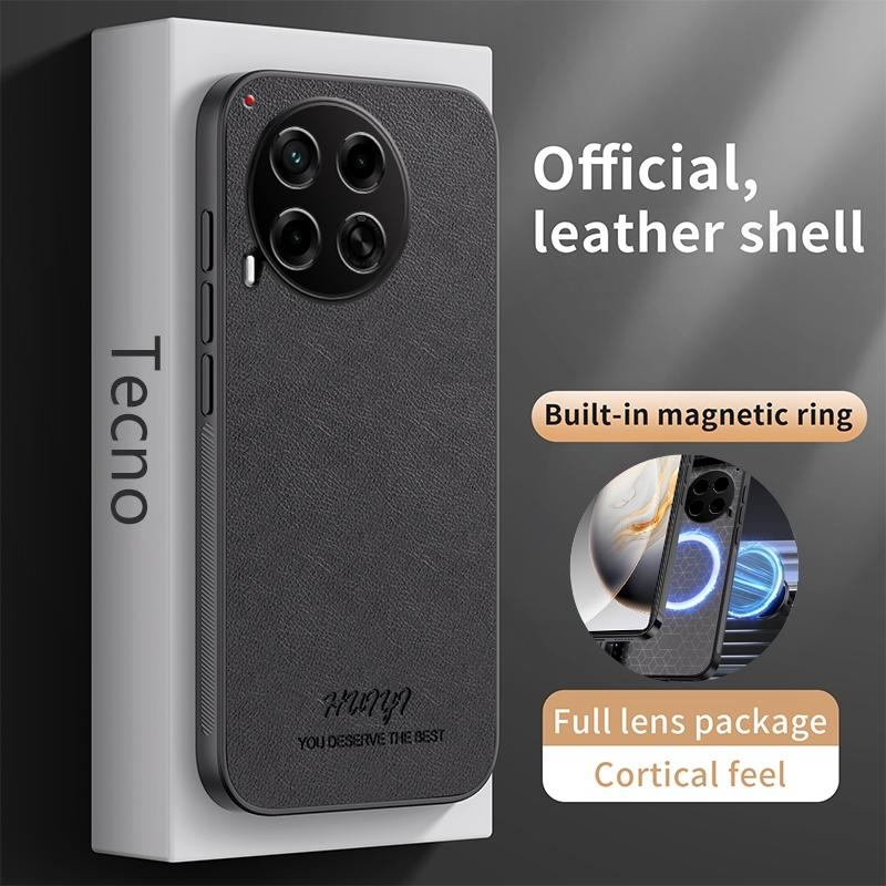 Ốp Da, Cho Điện Thoại Tecno Camon 30 4G 5G Camon30 CL6 CL6k CL7, Có Sạc Không Dây, Giá Đỡ Nam Châm Trên Ô Tô, Bảo Vệ Silicon, Vỏ Chống Sốc Cứng