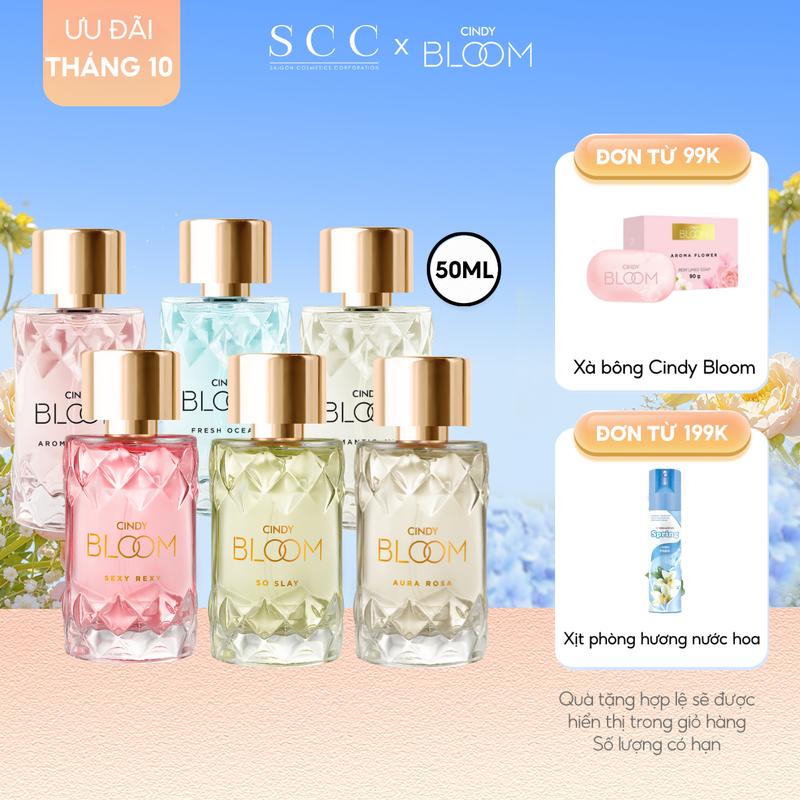 [Quà tặng 20.10] Nước Hoa CINDY BLOOM Hương Thơm Nữ Tính Ngọt Ngào, Lưu Hương Lâu Chai 50mlQuà tặng bạn gái Quatangbangai