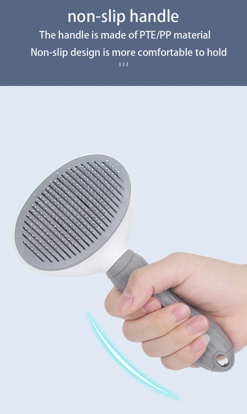 Product Introduction of Pet dog hair brush cat comb grooming and care cat brush stainless steel comb for long hair dogs cleaning pets dogs accessories 6
