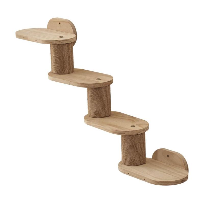 Cat Wall Shelves Cat Climber Cat Wall Climbing Ladder Wood Cat Wall Steps for Scratching 7