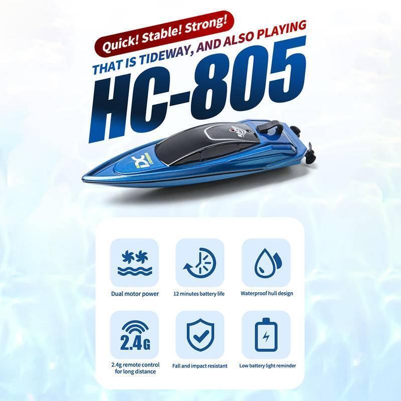 RC Children's Mini Remote Control Boat Speedboat Summer Swimming High Speed Rowing Submarine Toys for Boys Children Gift 1