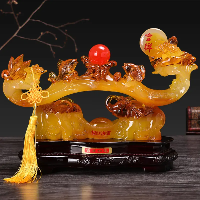 Tượng gậy như ý, Gậy như ý phong thuỷ, Cặp voi đỡ, Tượng phong thủy, Decor Trang trí nhà cửa, Quà tặng ý nghĩa - SUNNY 0