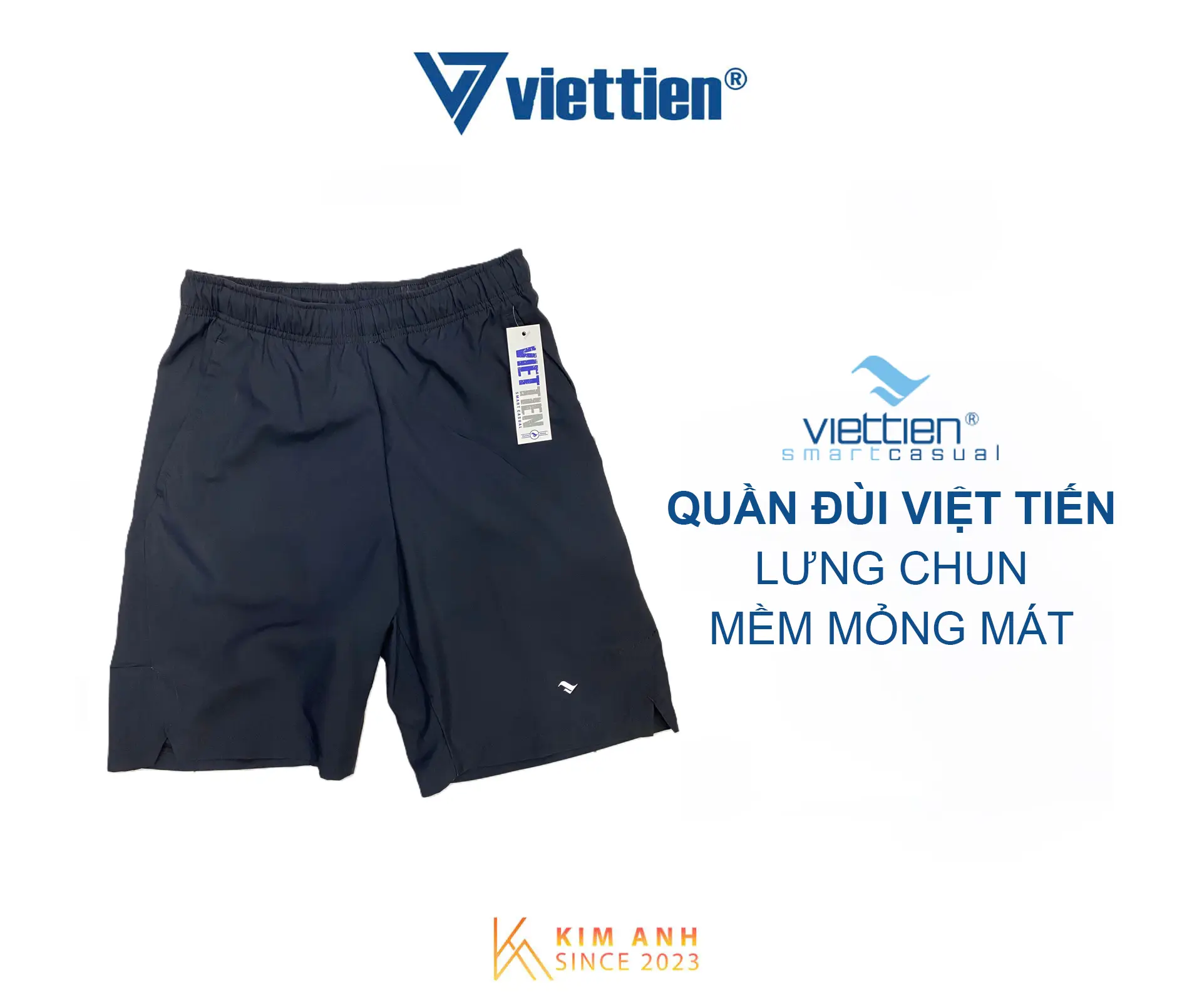Quần đùi Việt Tiến Lưng thun mềm mỏng mát