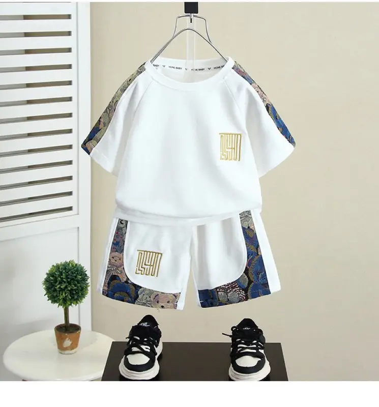 [Junnio Kid] Bộ Quần Áo Bé Trai Mùa Hè - Chất Poly Thoáng Mát set công tử dành cho bé trai 15-55kg 0