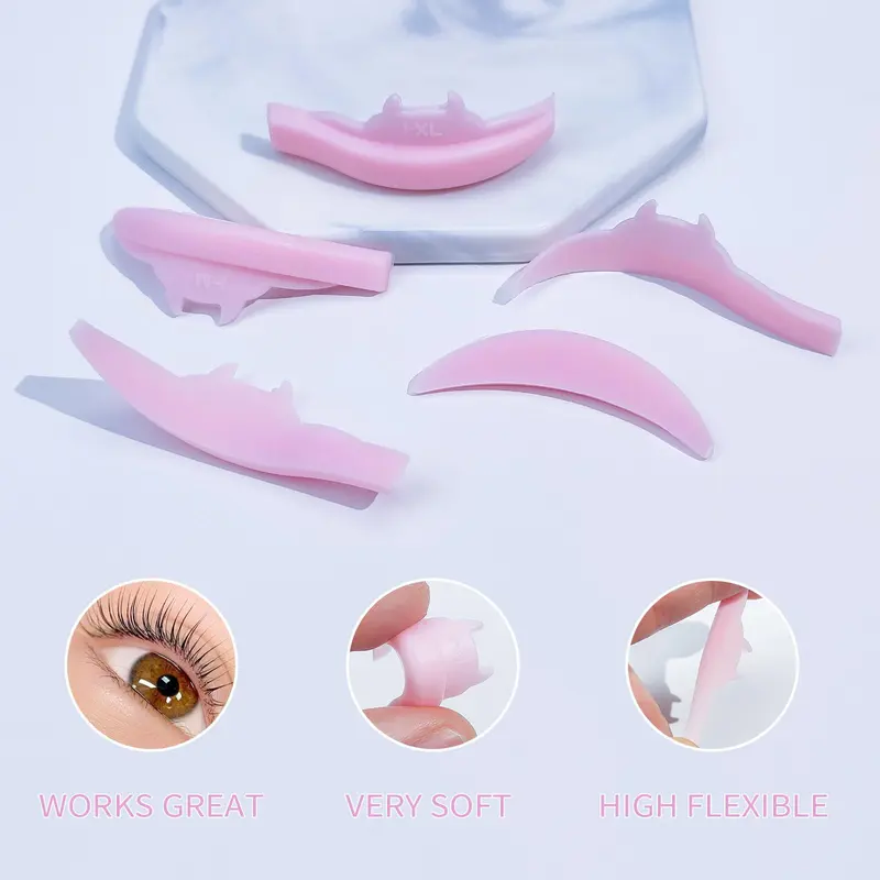 Eyelash Lift Shields, 5 Pairs Lower Lash Lift Pads, Lash Perming Pads, Reusable Eyelash Lifting Shields, Professional Makeup Tools for Women, Cosmetic 2