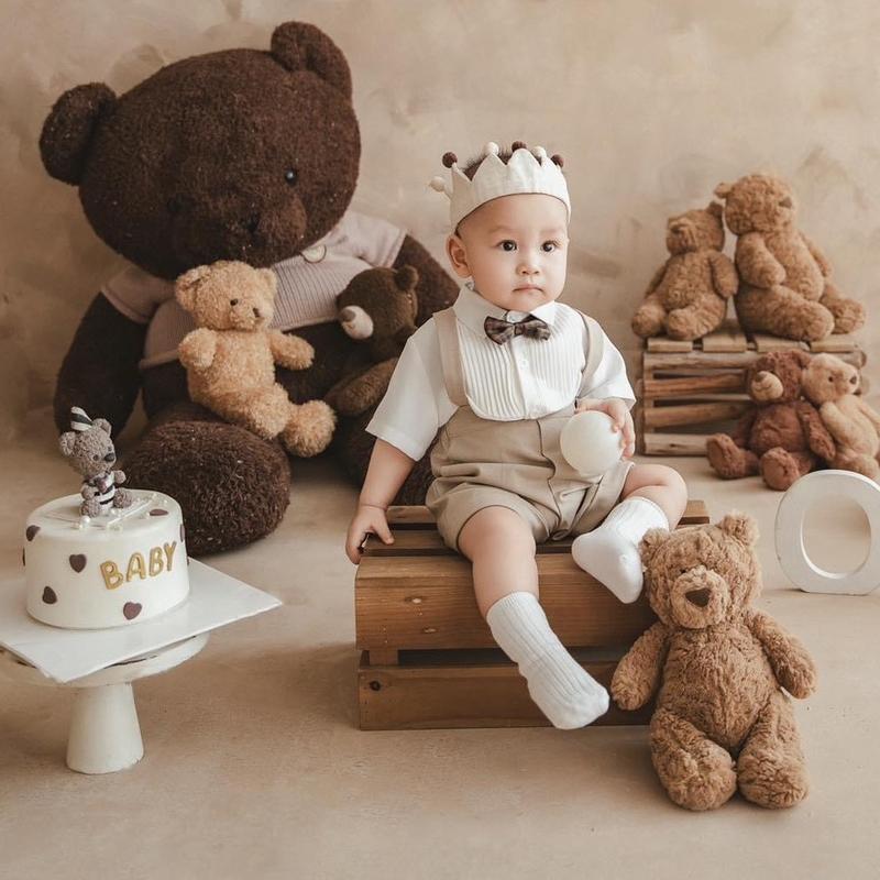 Bộ Quần Short Yếm và Áo sơ mi trắng thiết kế Sinh nhật cho bé trai | Quần Short Yếm & Áo Sơ Mi Karel