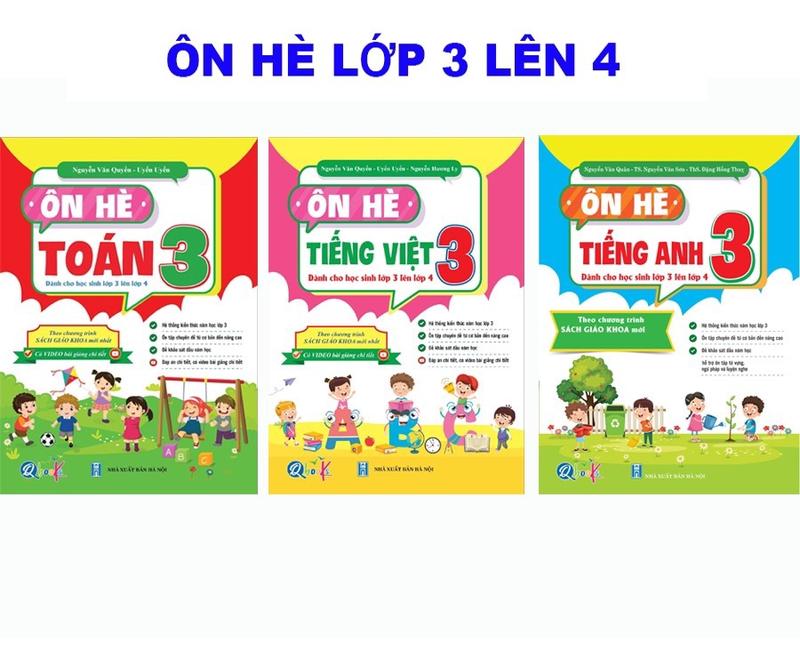 Sách - Combo 3 cuốn Ôn Hè Toán, Tiếng Việt, Tiếng Anh 3 - Chương Trình Mới - Dành cho học sinh lớp 3 lên 4
